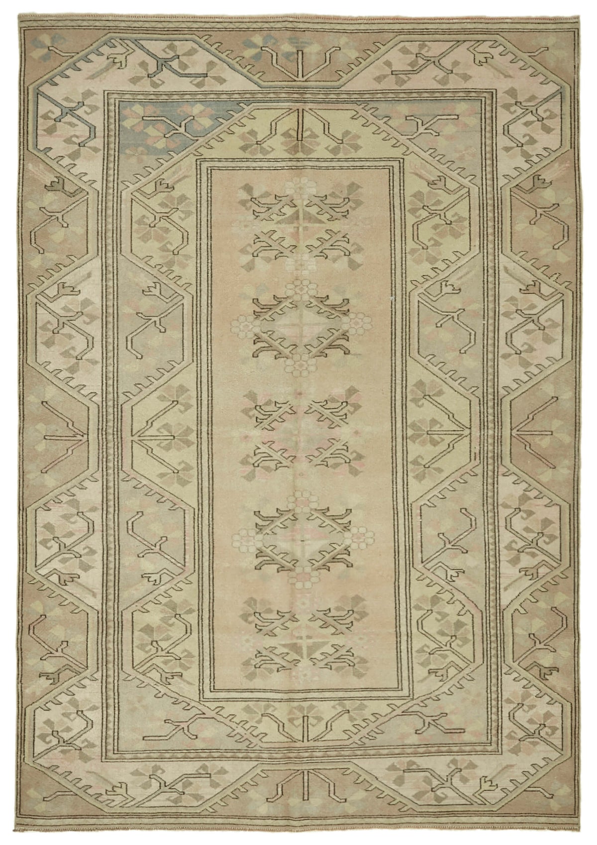 Kavale Bej Halı Geometrik Desenli Toprak Tonlarında 195x278 cm 46850