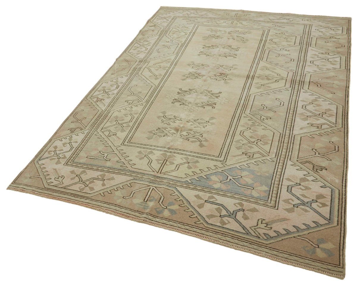 Kavale Bej Halı Geometrik Desenli Toprak Tonlarında 195x278 cm 46850 – doku yakın çekim