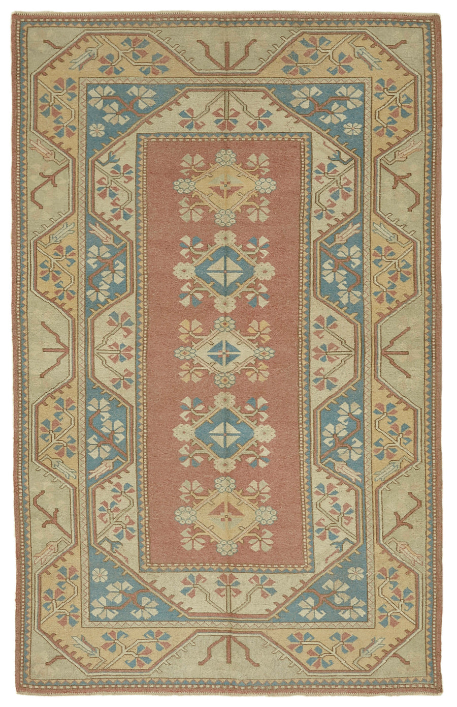 Kavale Geometrik Desenli Kırmızı Etnik Anadolu Halısı 158x251 cm