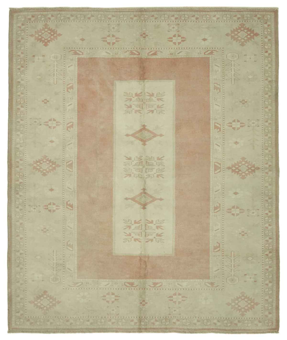Kavale 30-50 Yıllık Kırmızı Etnik Halı Geometrik Desenli 192x221 cm 46858