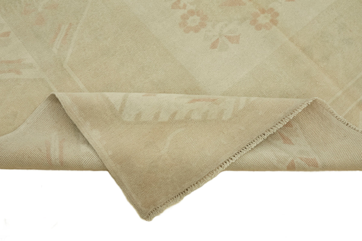 Kavale Bej Modern Halı, Bordürlü Geometrik Desenli 205x313 cm – kenar detayı