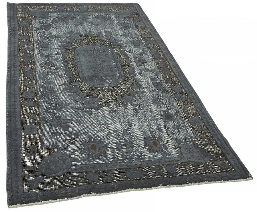 Tosole Anthracite Grey Classic Medallion Distressed Hand-Woven Rug 128x220 cm – overall view