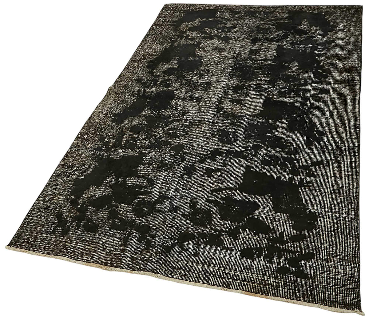 Tosole Siyah Gri Halı Soyut Desenli Modern Dokuma 115x198 cm – doku yakın çekim