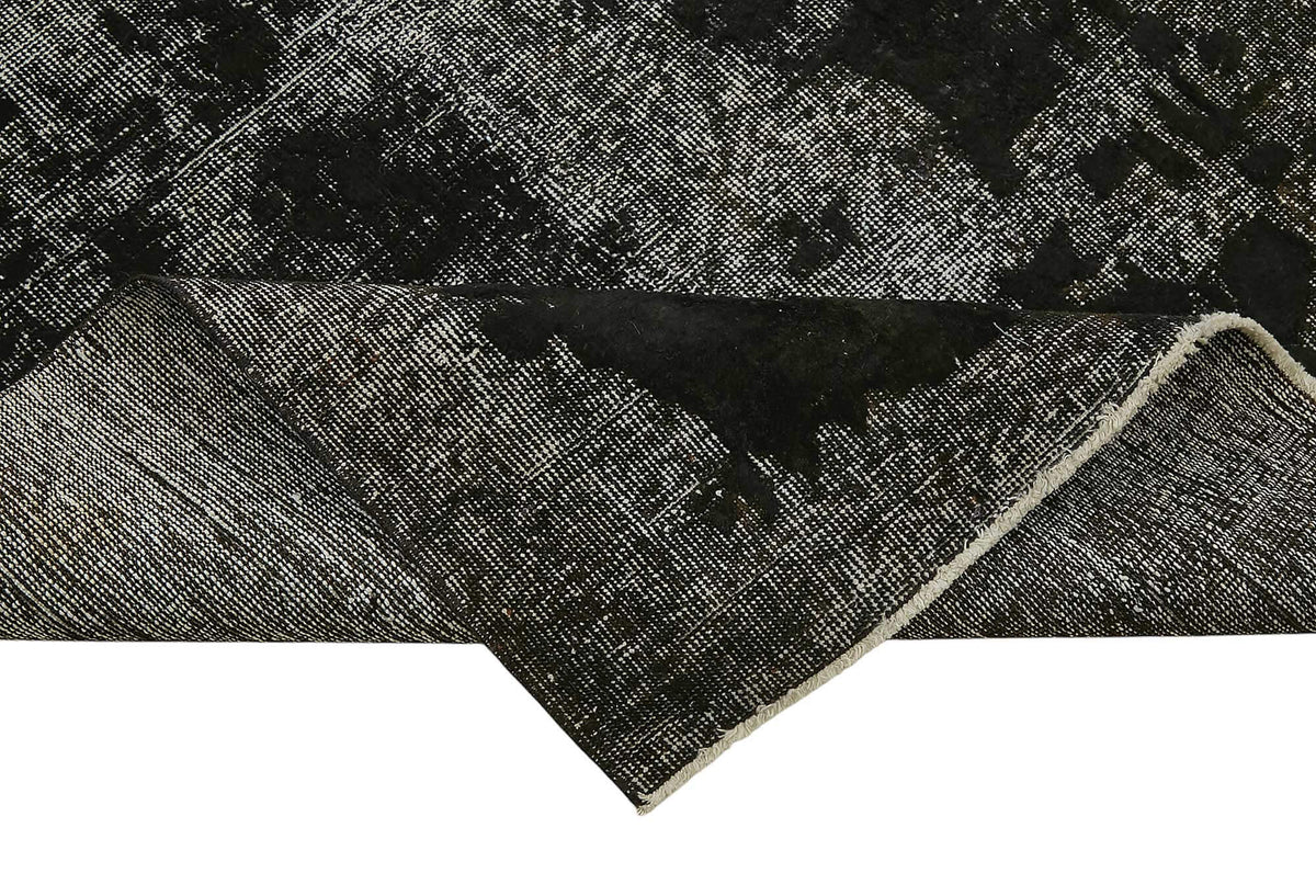 Tosole Siyah Gri Halı Soyut Desenli Modern Dokuma 115x198 cm – kenar detayı