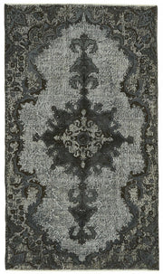 Tosole Antrasit Gri Madalyon Desenli El Dokuma Halı 30-70 Yıllık 120x211 cm