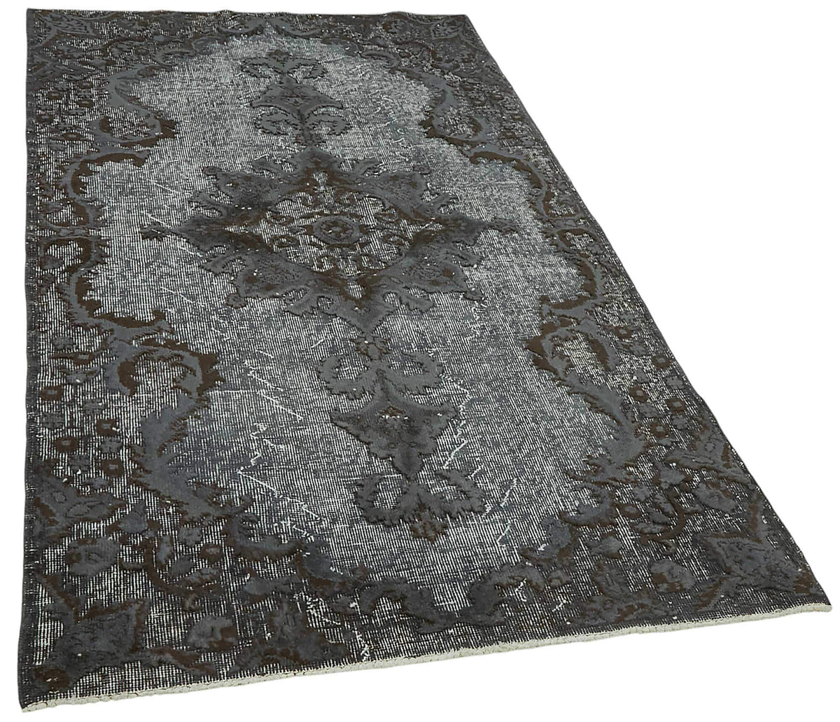 Tosole Antrasit Gri Madalyon Desenli El Dokuma Halı 30-70 Yıllık 120x211 cm – genel görünüm