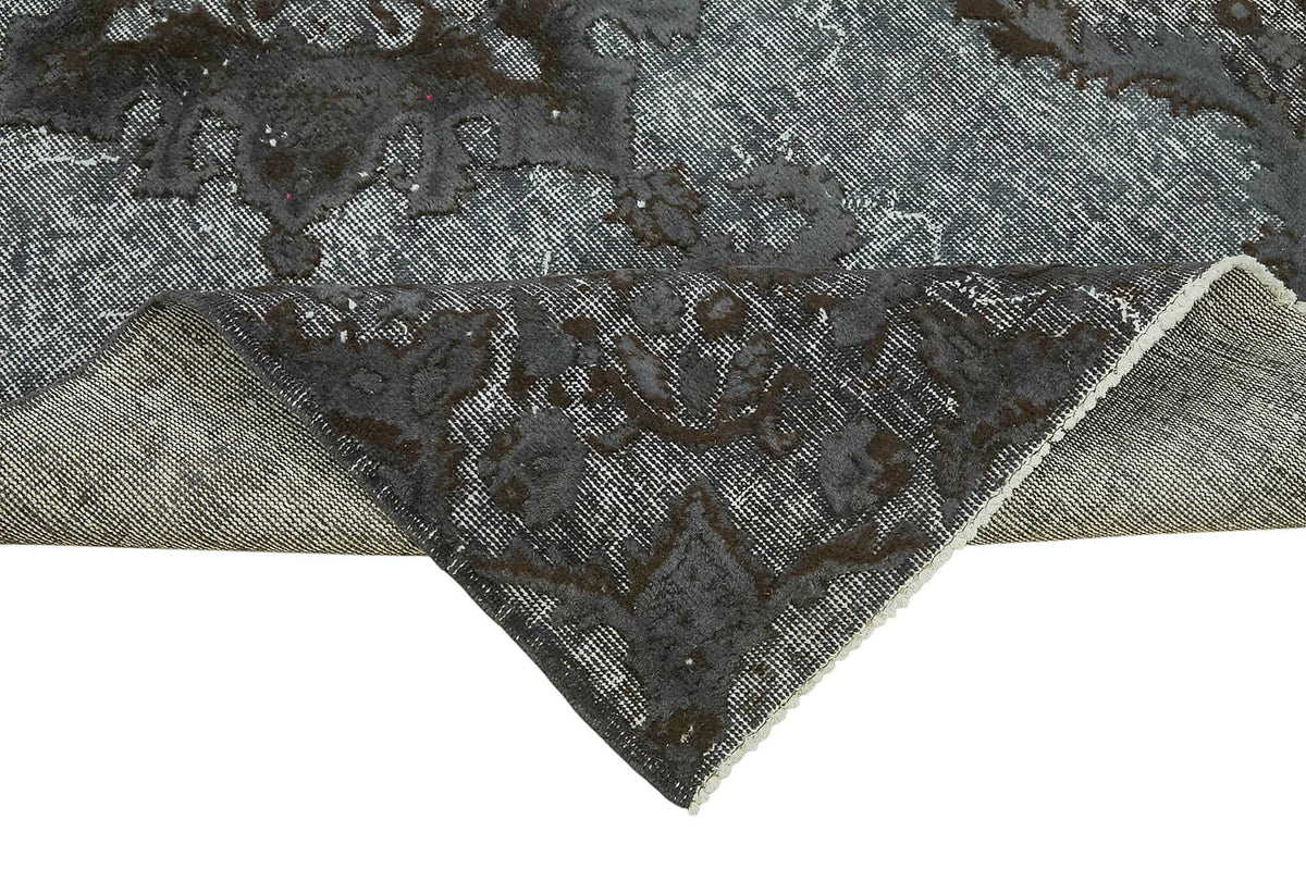 Tosole Antrasit Gri Madalyon Desenli El Dokuma Halı 30-70 Yıllık 120x211 cm – kenar detayı