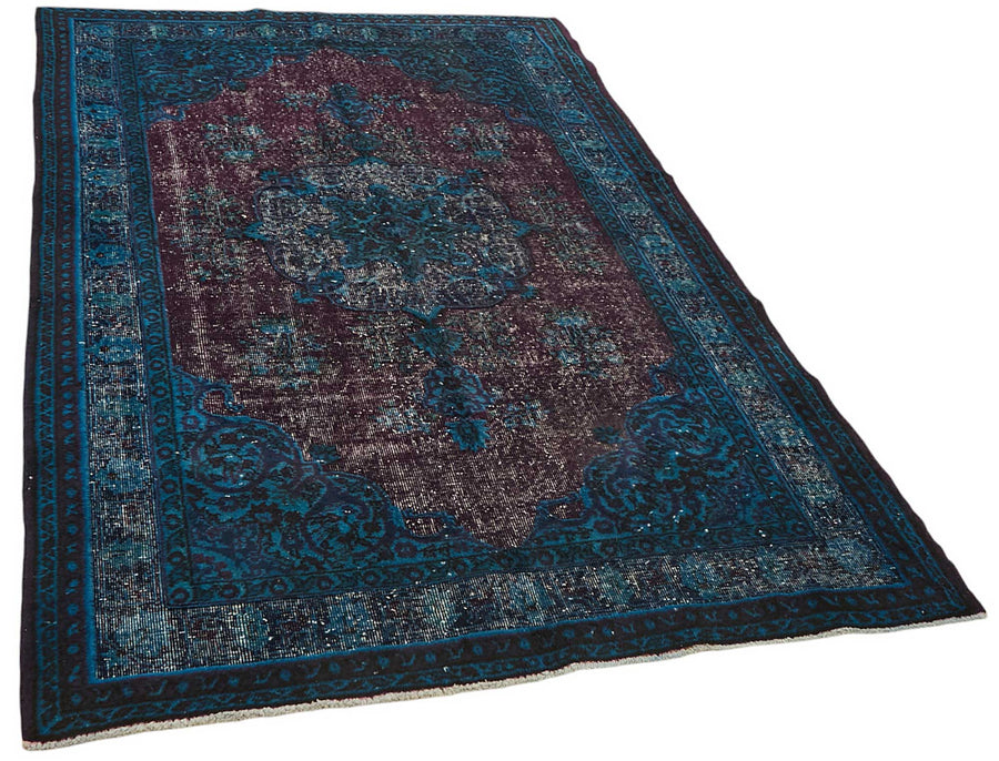 Besko Lacivert Madalyon Desenli Yün ve Pamuk Dokuma Halı 148x230 cm – genel görünüm