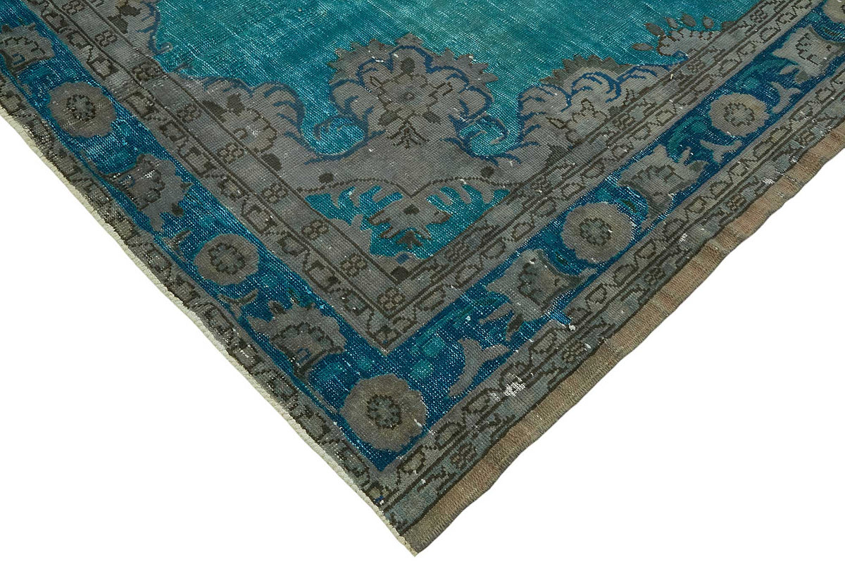 Besko Oyma Desenli Turkuaz Gri Madalyon Halı 213x330 cm 46955 – detay görünümü
