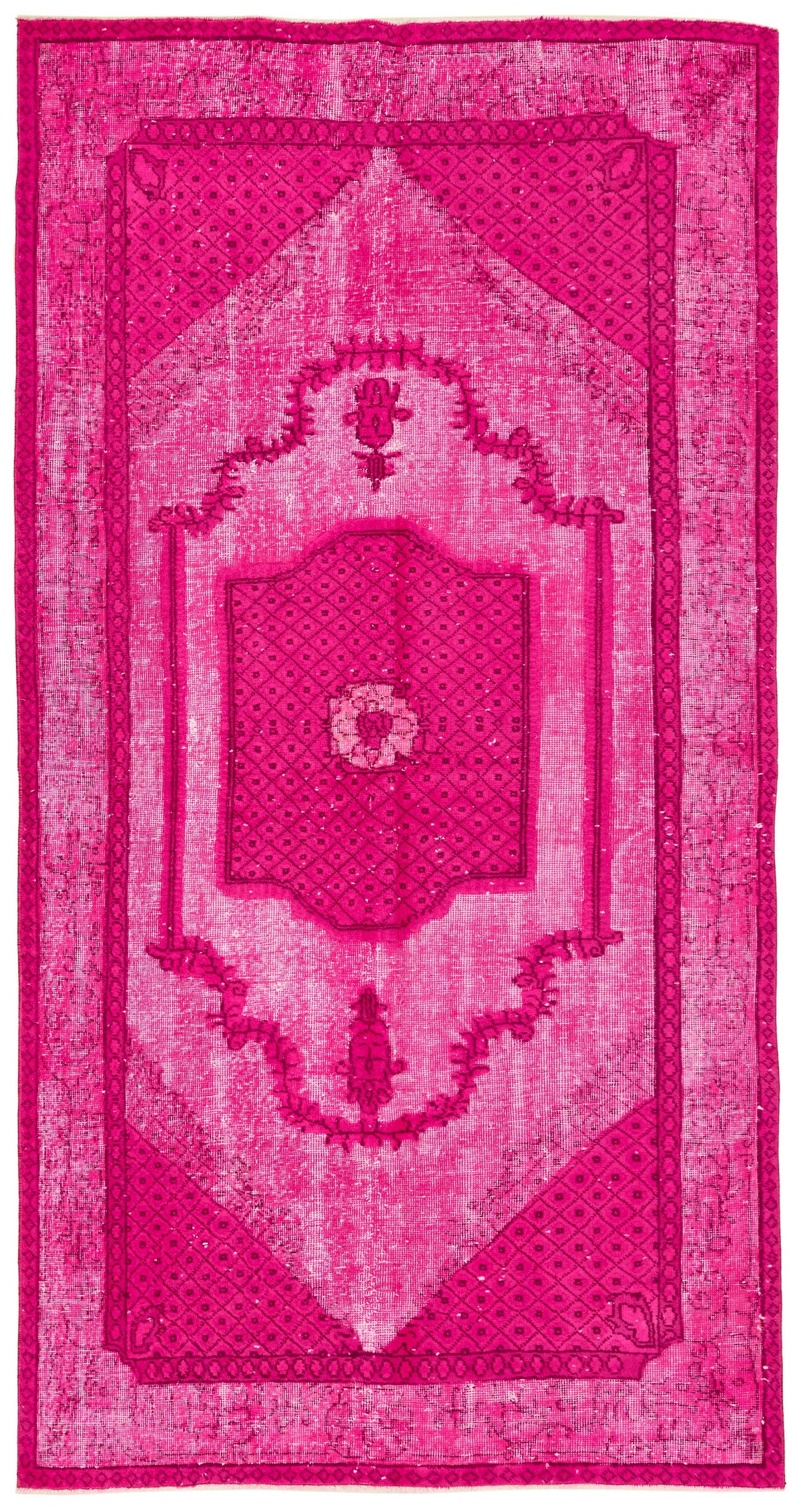 Besko Dokuma Modern Pembe Halı Kabartma Geometrik Desenli 143x280 cm 46974