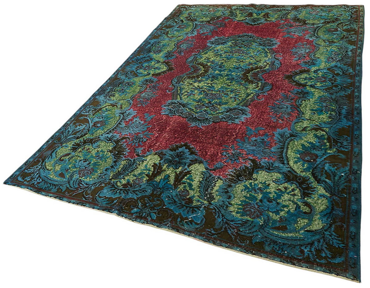 Besko Turkuaz Halı Bordo Madalyon Desenli El Dokuma 183x295 cm 46980 – doku yakın çekim