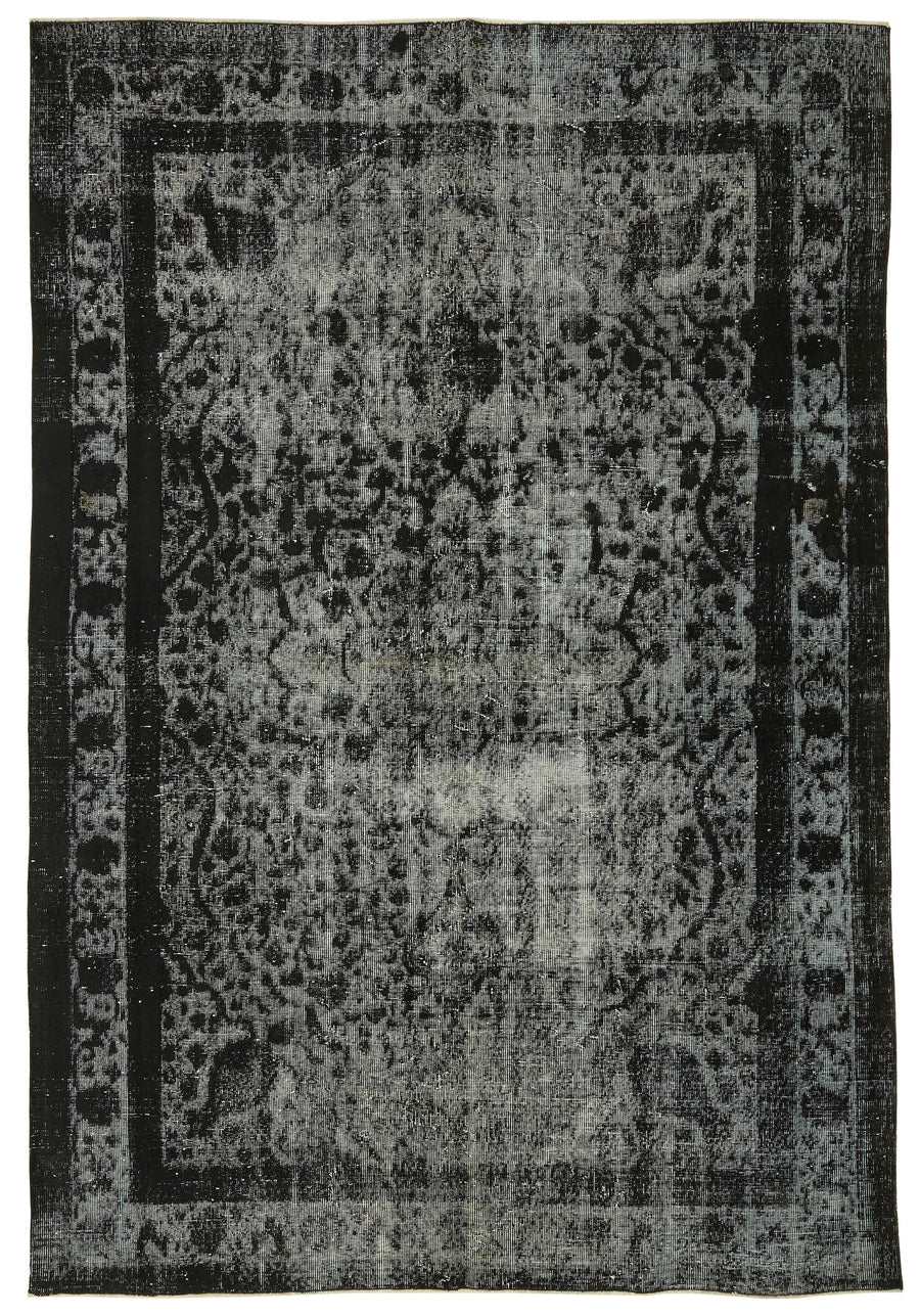 Besko Gri Siyah Soyut Desenli Yün El Dokuma Halı 201x296 cm 47000