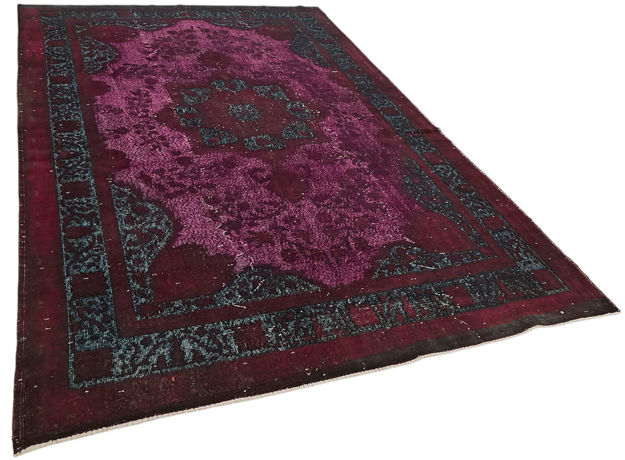 Besko Mor Halı, Vişne Çürüğü ve Petrol Mavisi Desenli 212x354 cm – genel görünüm