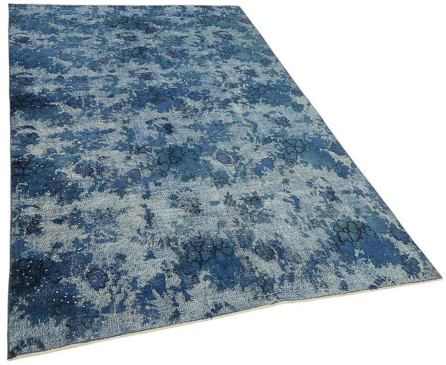 Besko Mavi Gri Soyut Oyma El Dokuma Modern Halı 162x268 cm – genel görünüm