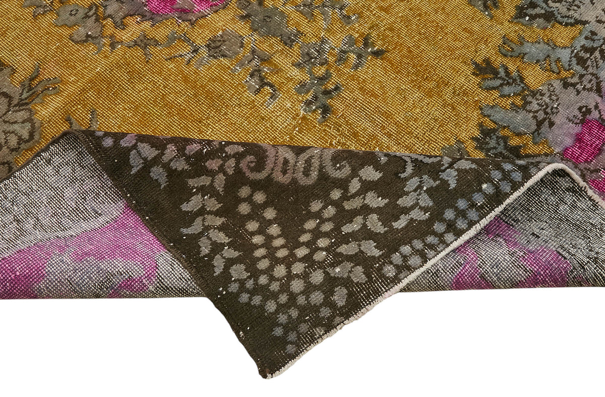 Besko Madalyon Desenli Sarı Oyma Kabartma Halı 177x303 cm 47072 – kenar detayı