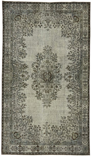 Besko Madalyon Desenli Gri Antrasit Oyma El Dokuma Halı 191x334 cm