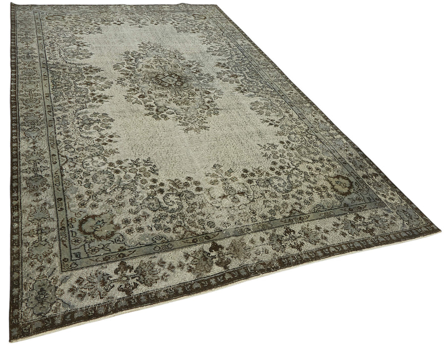 Besko Madalyon Desenli Gri Antrasit Oyma El Dokuma Halı 191x334 cm – genel görünüm