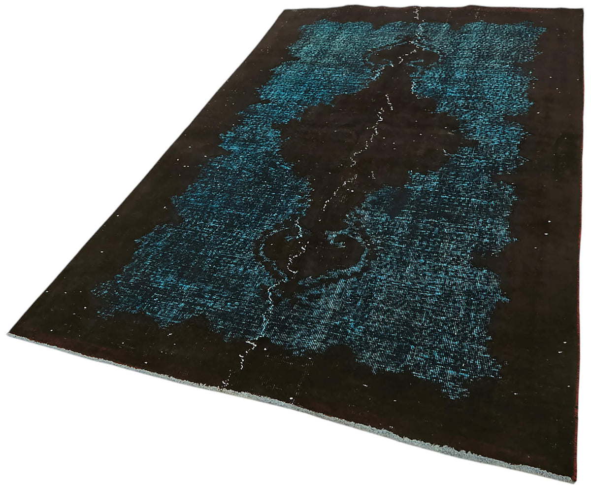 Besko Siyah Turkuaz Oyma Madalyon Desenli Etnik El Dokuma Halı 151x255 cm – doku yakın çekim