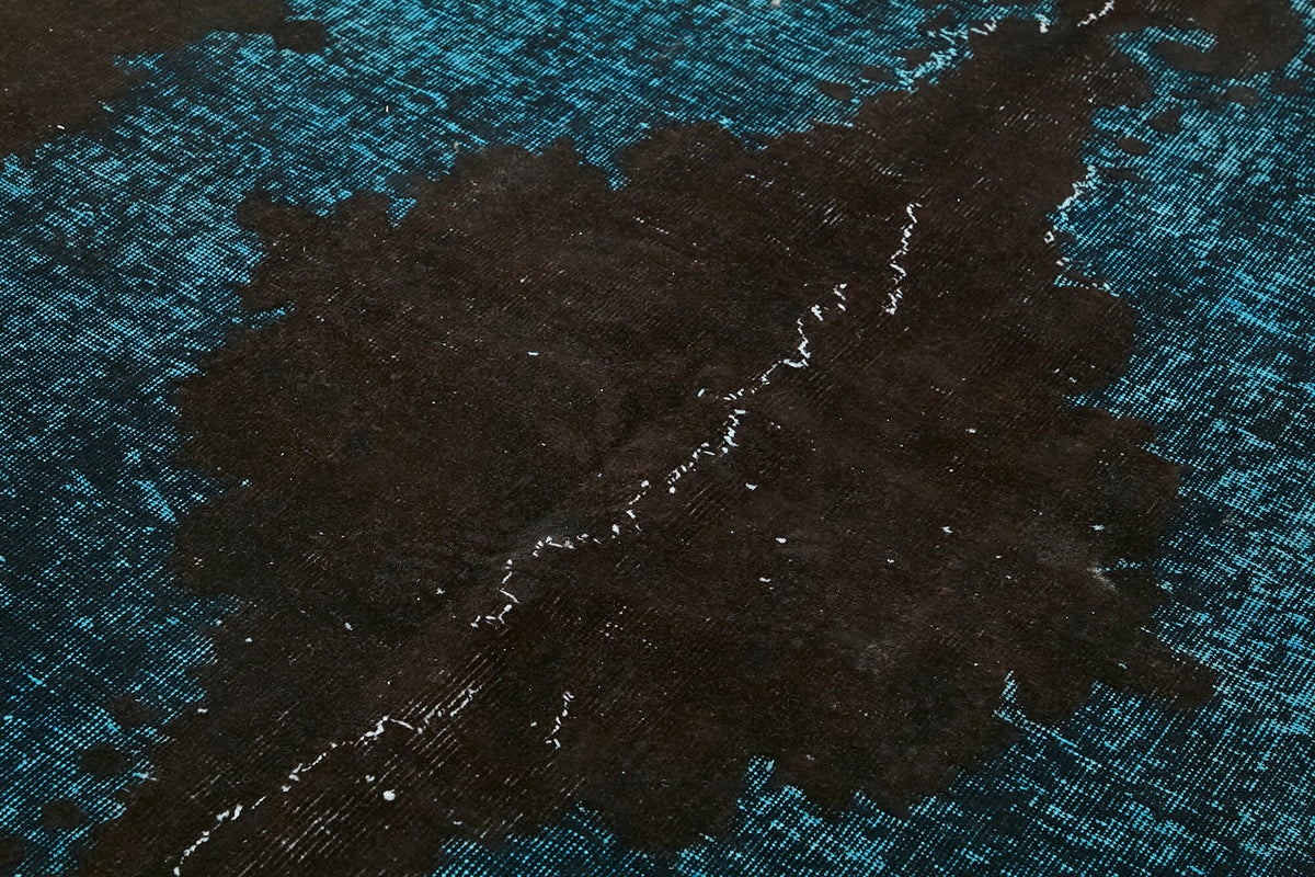 Besko Siyah Turkuaz Oyma Madalyon Desenli Etnik El Dokuma Halı 151x255 cm – mekânda kullanım