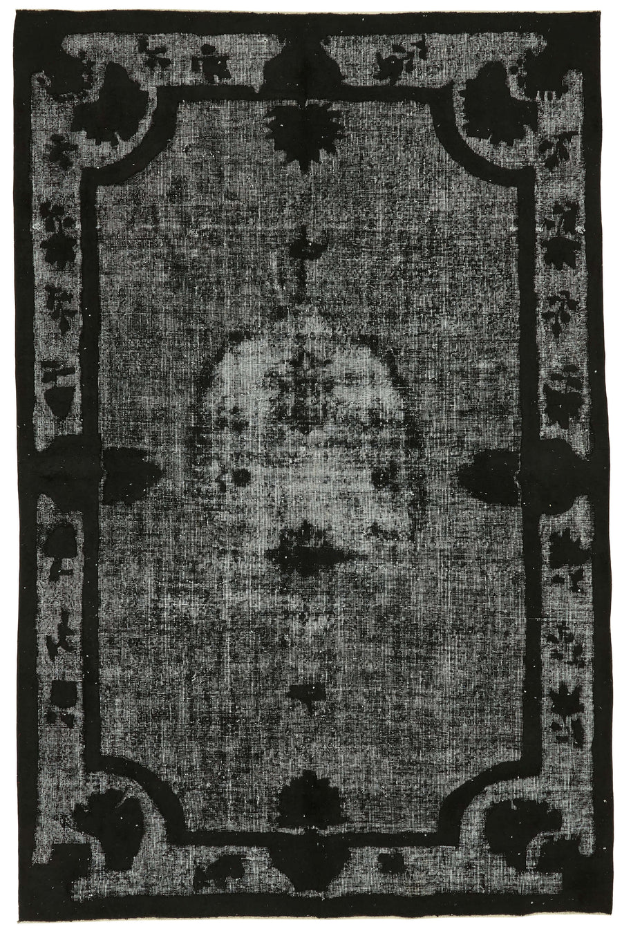 Besko Oyma Desenli Siyah Gri Vintage Halı 205x310 cm 47119