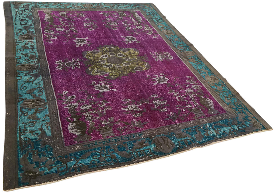 Besko Mor Turkuaz Madalyon Desenli Klasik El Dokuma Halı 210x271 cm – genel görünüm