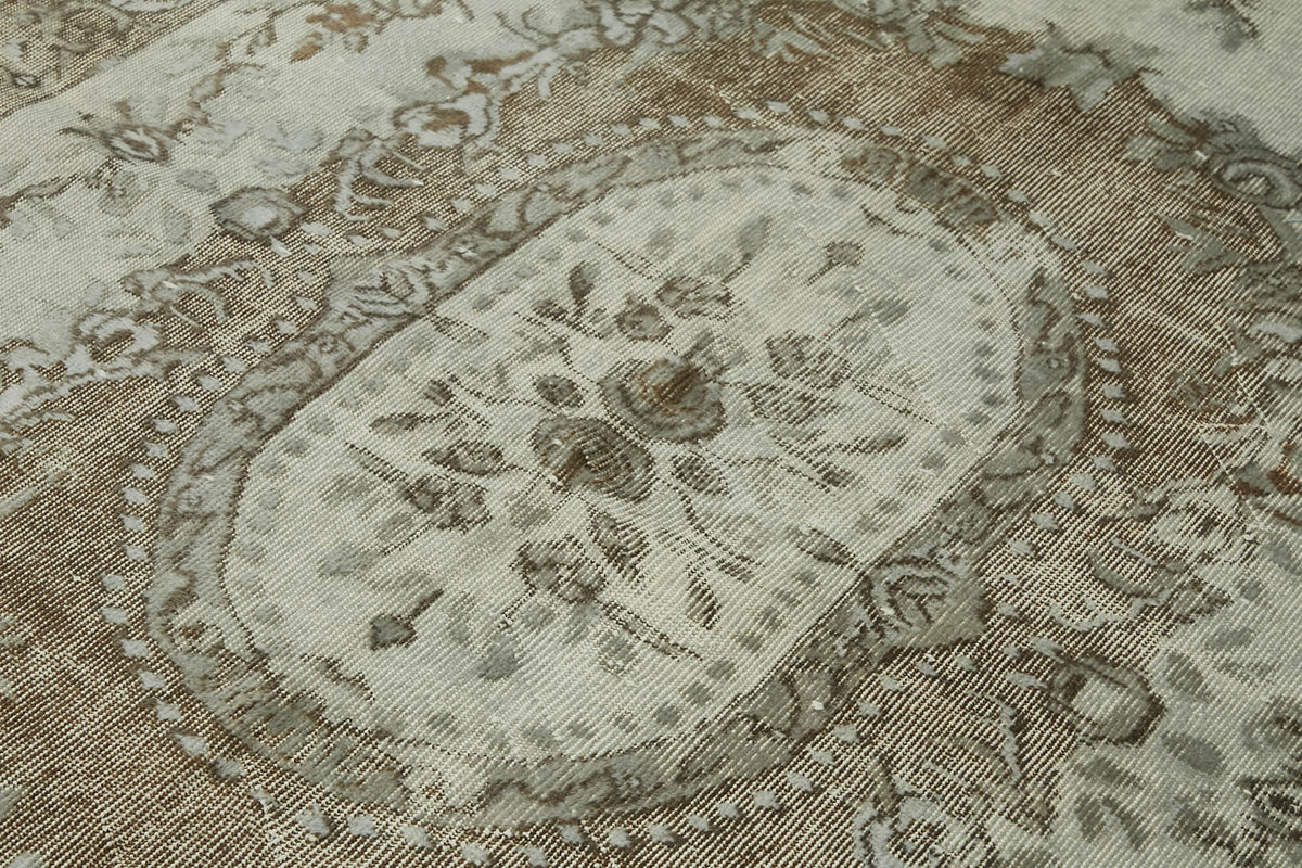 Besko Oyma Desenli Bej Kahverengi Çiçekli El Dokuma Halı 175x285 cm – mekânda kullanım