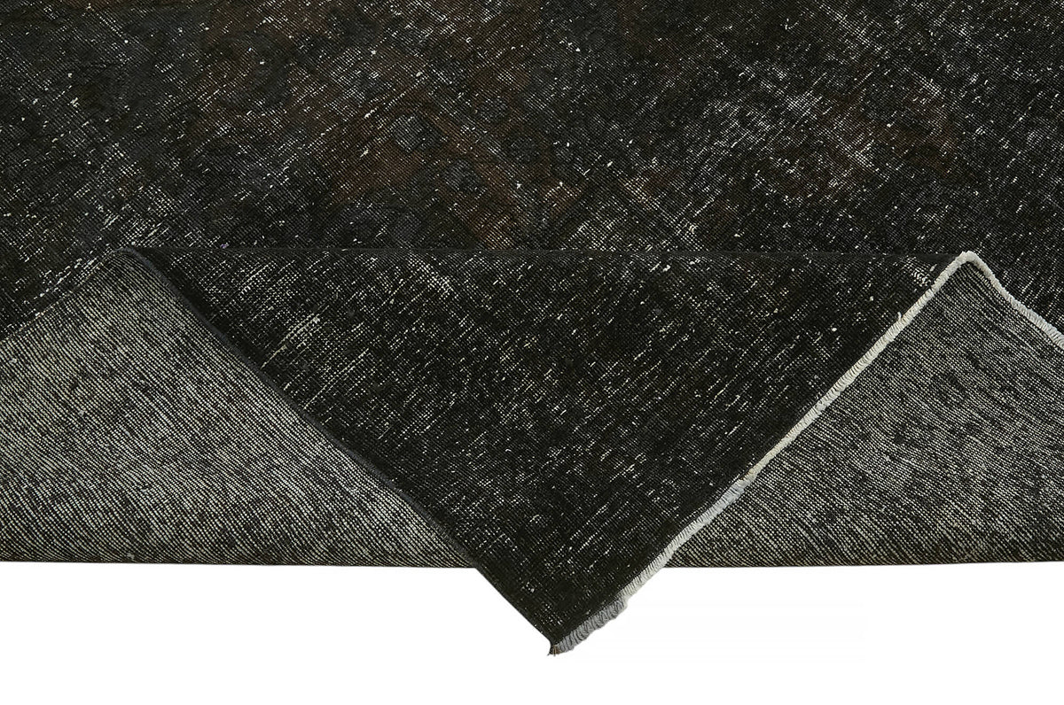 Zelko Siyah Gri Düz Desensiz Yün ve Pamuk Halı 312x407 cm 47153 – kenar detayı