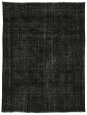 Zelko Overdyed Siyah Gri Düz El Dokuma Vintage Halı 280x377 cm 47154