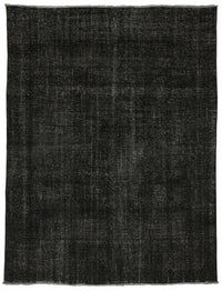 Zelko Overdyed Siyah Gri Düz El Dokuma Vintage Halı 280x377 cm 47154