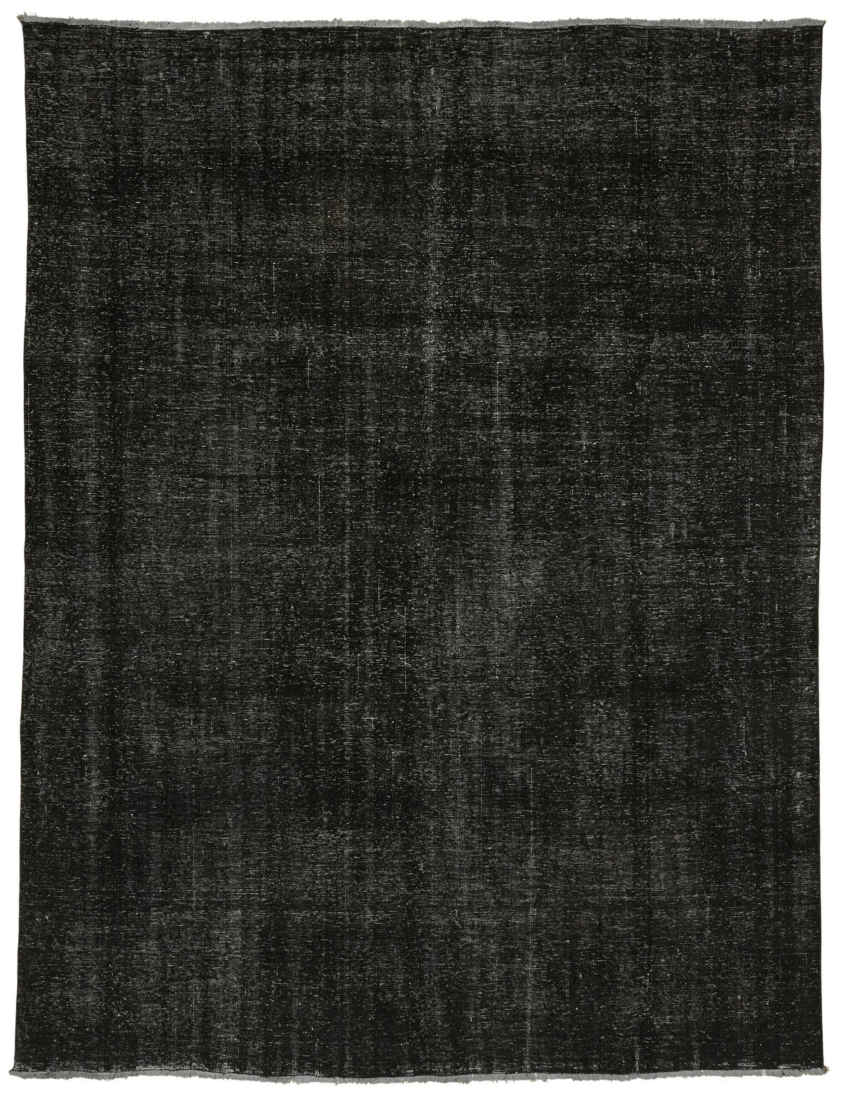Zelko Overdyed Siyah Gri Düz El Dokuma Vintage Halı 280x377 cm 47154