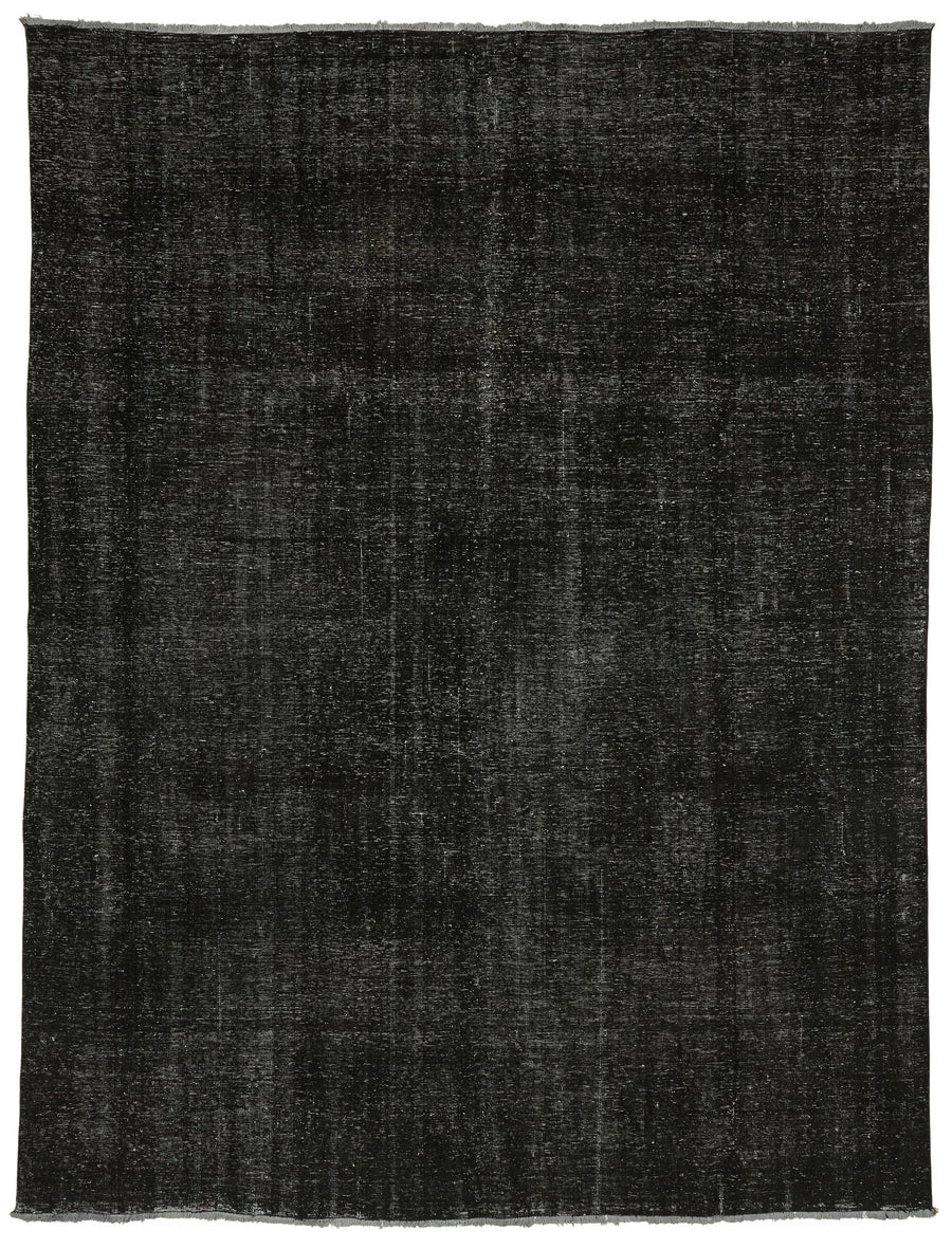 Zelko Overdyed Siyah Gri Düz El Dokuma Vintage Halı 280x377 cm 47154
