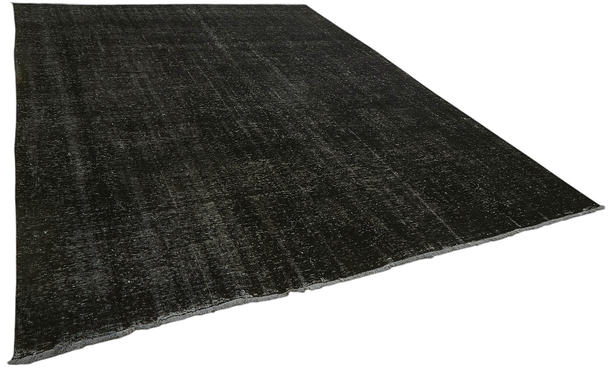 Zelko Overdyed Siyah Gri Düz El Dokuma Vintage Halı 280x377 cm 47154 – genel görünüm
