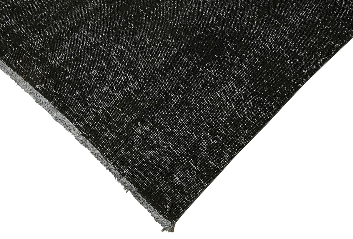Zelko Overdyed Siyah Gri Düz El Dokuma Vintage Halı 280x377 cm 47154 – detay görünümü