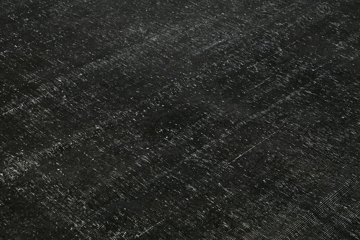 Zelko Overdyed Siyah Gri Düz El Dokuma Vintage Halı 280x377 cm 47154 – mekânda kullanım