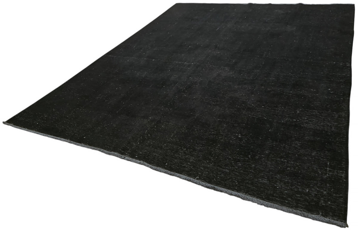Zelko Siyah Gri Desensiz Melanj Yüzeyli El Dokuma Halı 282x390 cm – doku yakın çekim