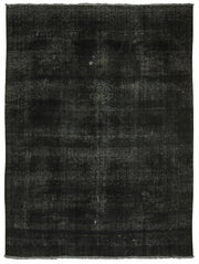 Zelko Desensiz Düz Siyah Gri Vintage El Dokuma Halı 280x380 cm