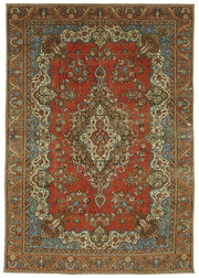 Rusvo Vintage Kırmızı Madalyon Desenli El Dokuma Halı 254x382 cm 47162