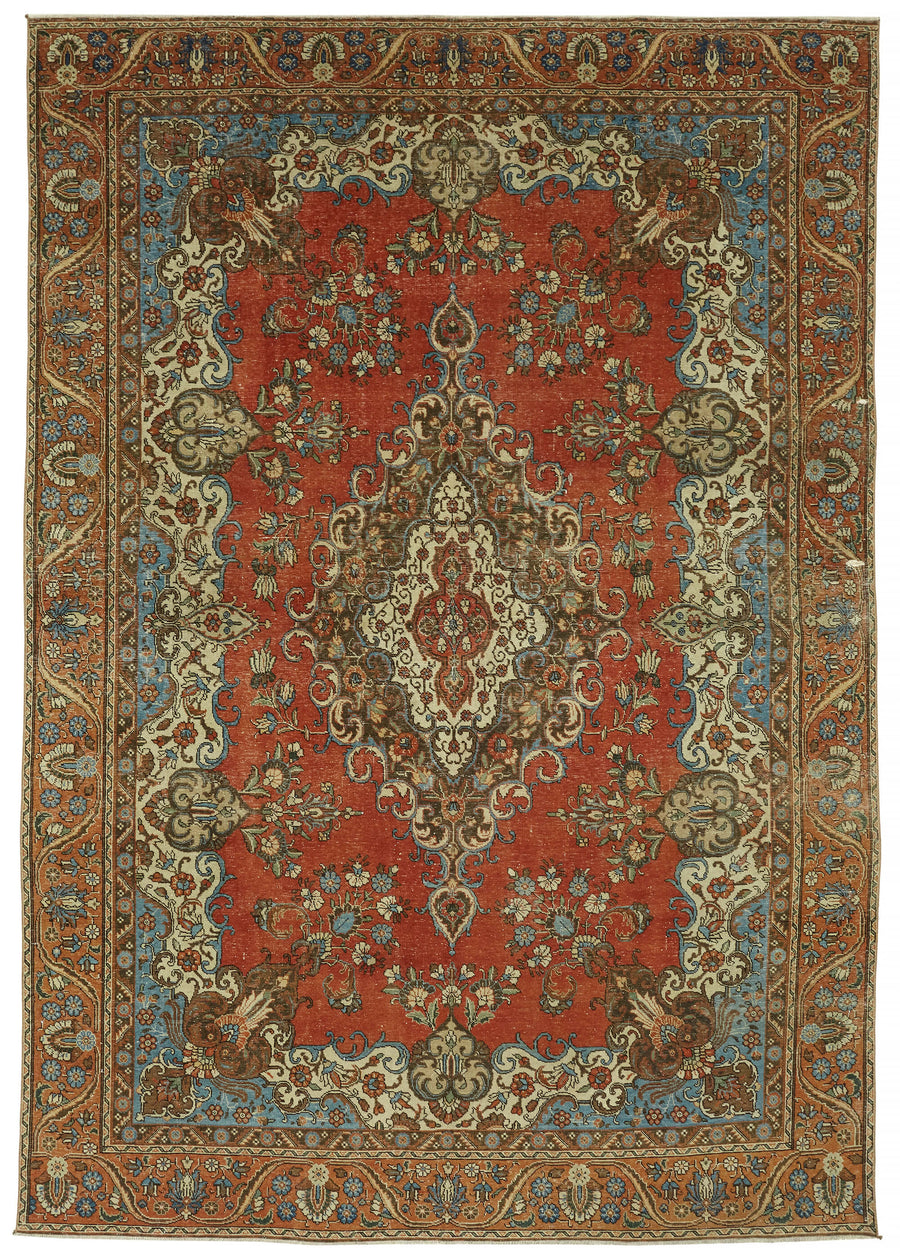 Rusvo Vintage Kırmızı Madalyon Desenli El Dokuma Halı 254x382 cm 47162
