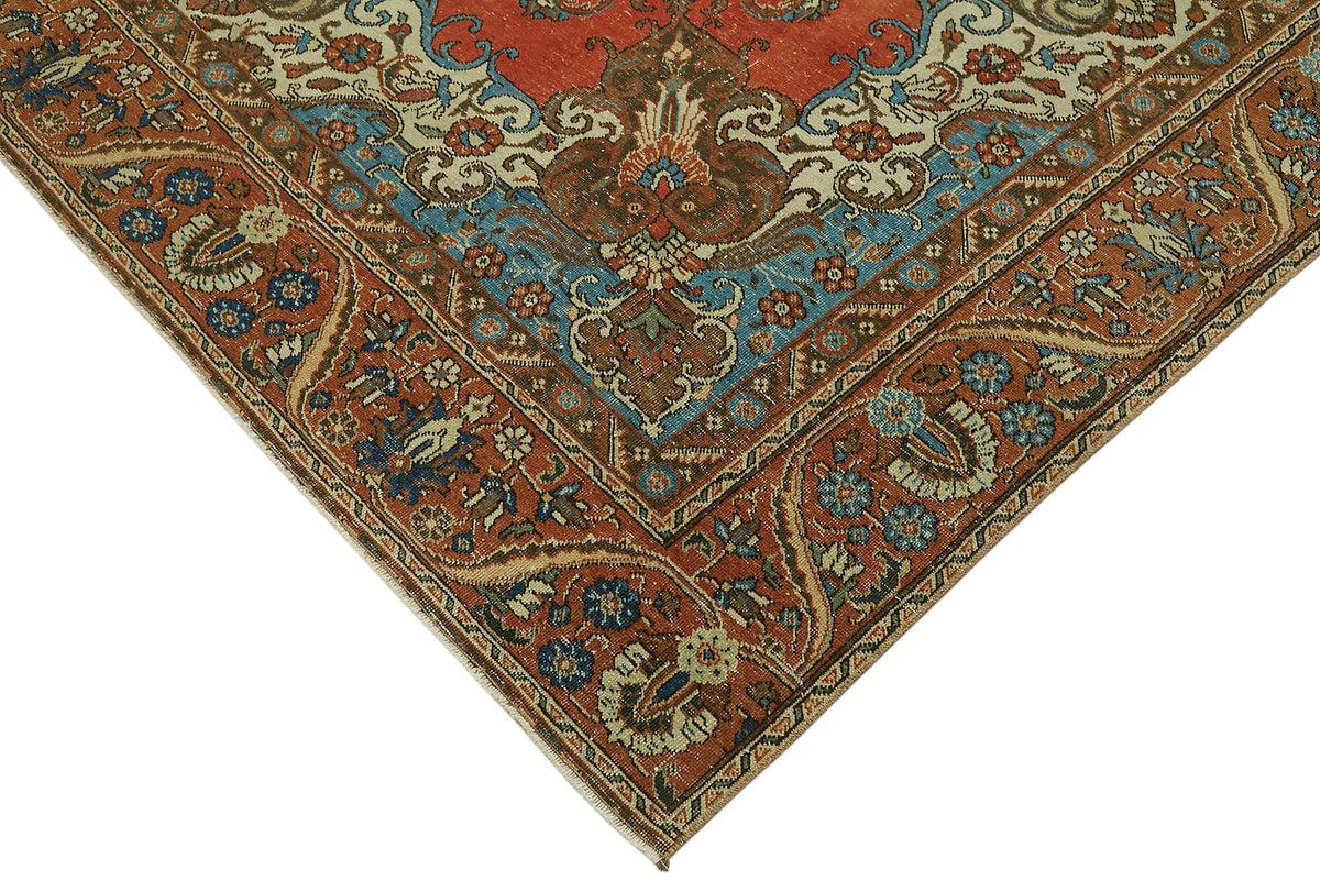 Rusvo Vintage Kırmızı Madalyon Desenli El Dokuma Halı 254x382 cm 47162 – detay görünümü