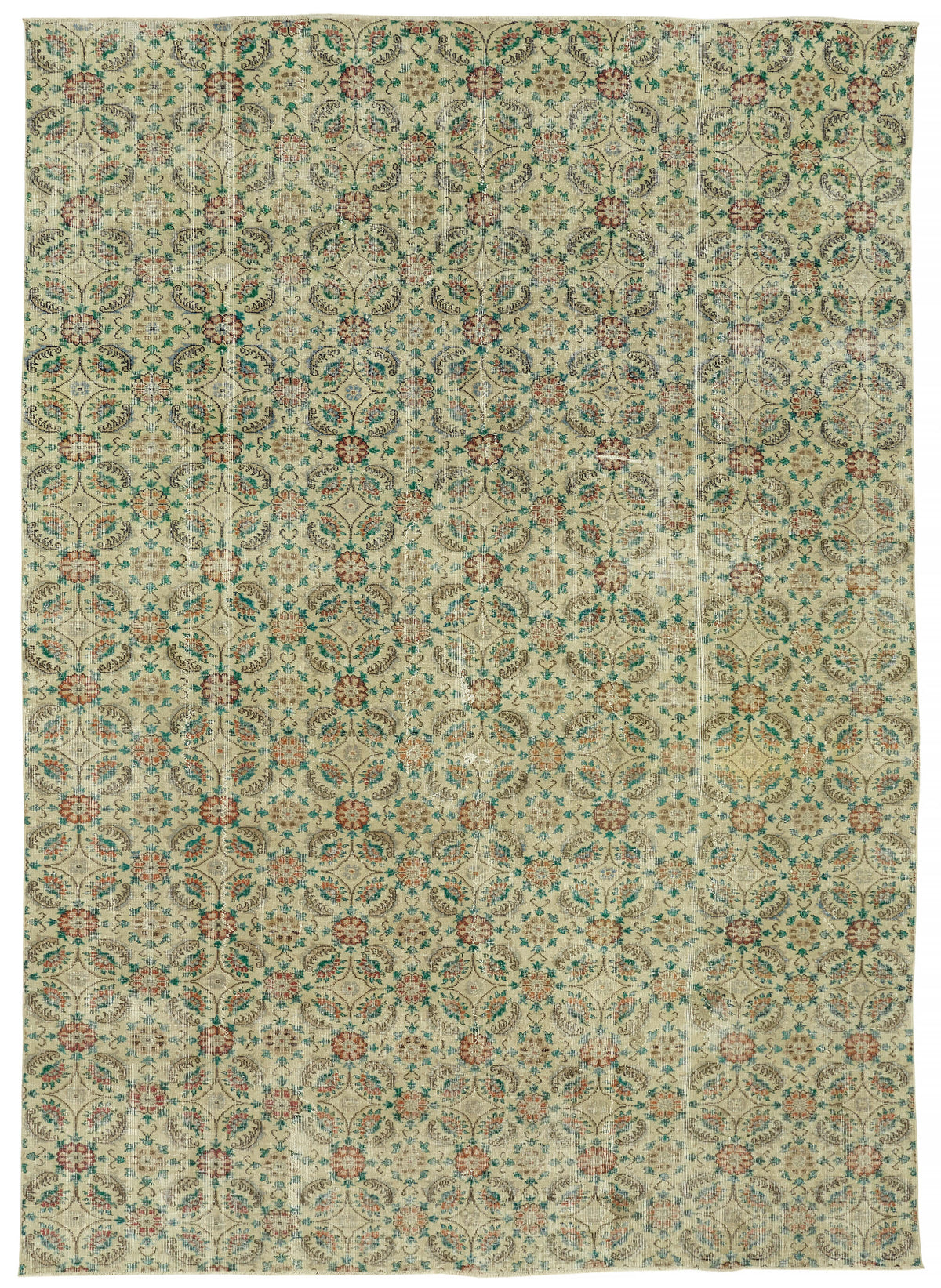 Rusvo Bej Çok Renkli Klasik Geometrik El Dokuma Halı 270x384 cm