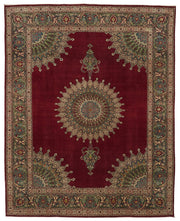 Rusvo Bordo Bej Madalyon Desenli Vintage El Dokuma Halı 290x365 cm