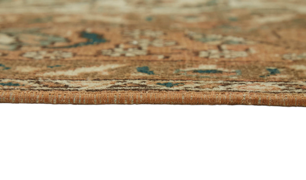 Rusvo Vintage Turuncu Bej Madalyon Desenli El Dokuma Halı 246x354 cm – farklı açı