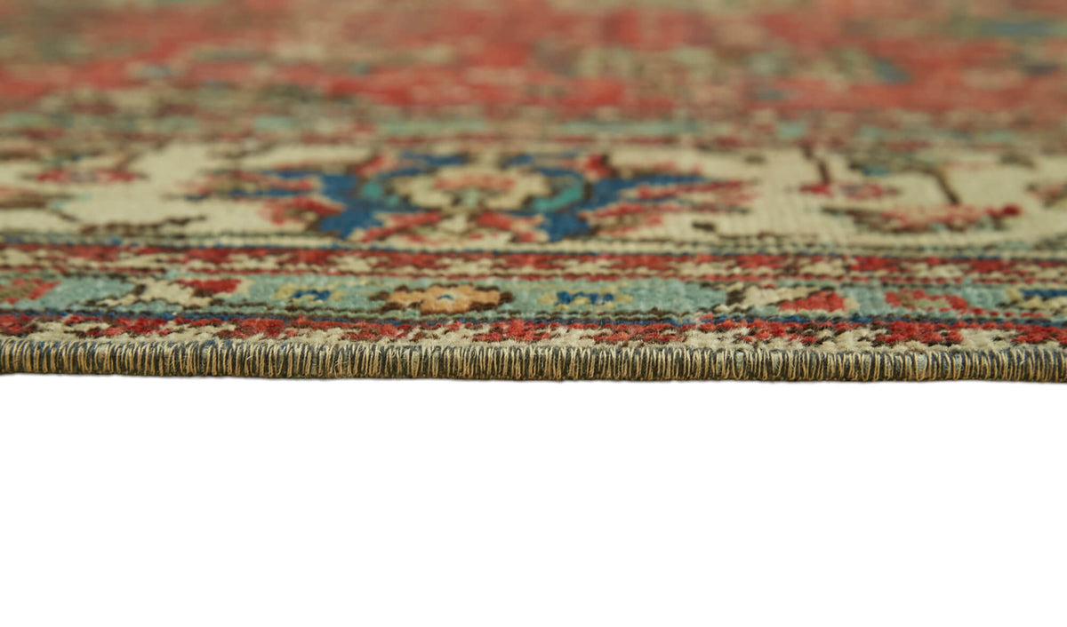 Rusvo Kırmızı Çiçekli Klasik Yün El Dokuma Halı 210x295 cm – farklı açı