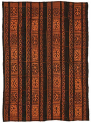 Truvo Geometrik Kilim Koyu Kahve ve Turuncu Renklerde 176x244 cm