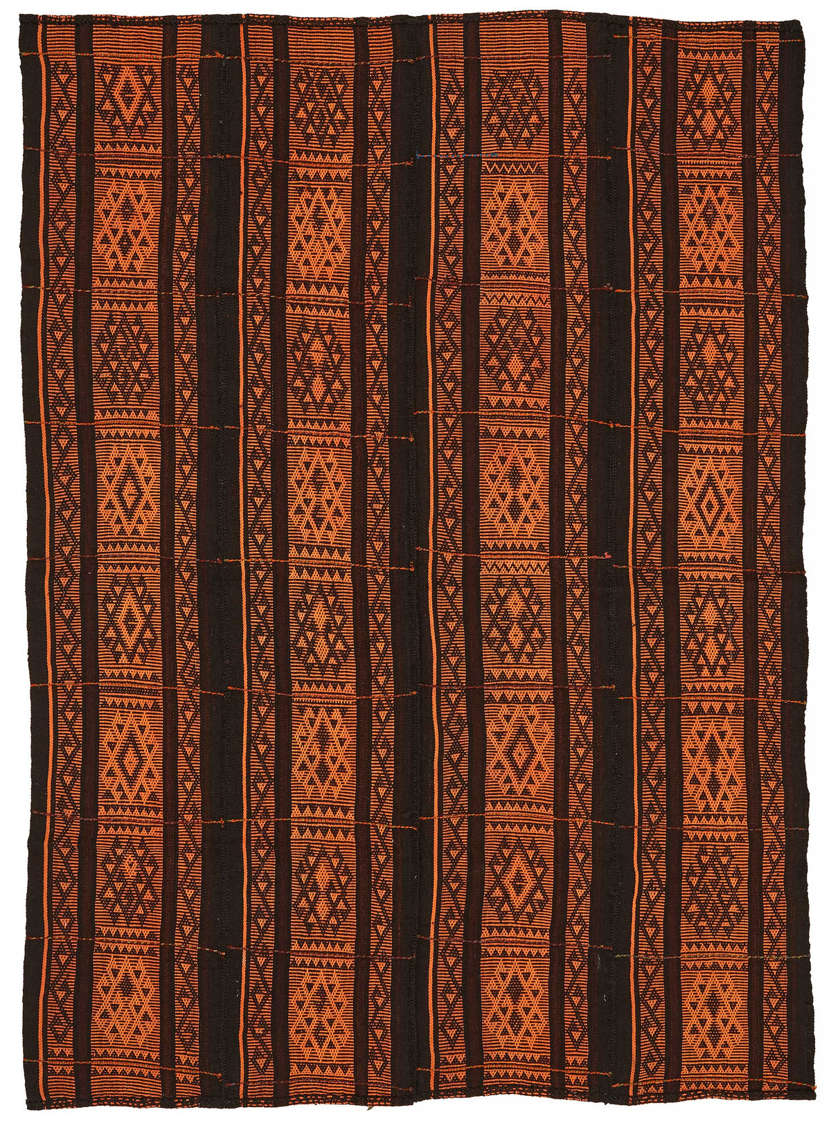 Truvo Geometrik Kilim Koyu Kahve ve Turuncu Renklerde 176x244 cm
