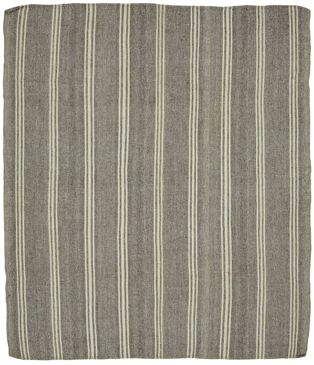 Truvo El Dokuma Gri Ekru Çizgili Modern Kilim 290x333 cm 47195
