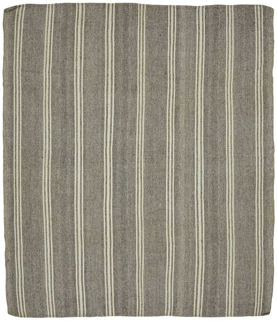 Truvo El Dokuma Gri Ekru Çizgili Modern Kilim 290x333 cm 47195