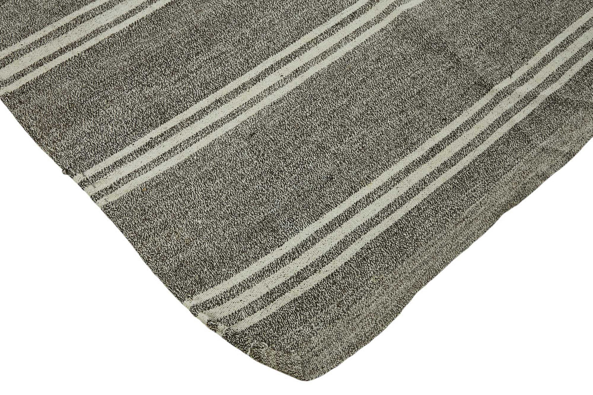 Truvo El Dokuma Gri Ekru Çizgili Modern Kilim 290x333 cm 47195 – detay görünümü