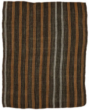 Truvo Çizgili Desenli Kahverengi Beyaz Dokuma Modern Kilim 200x248 cm