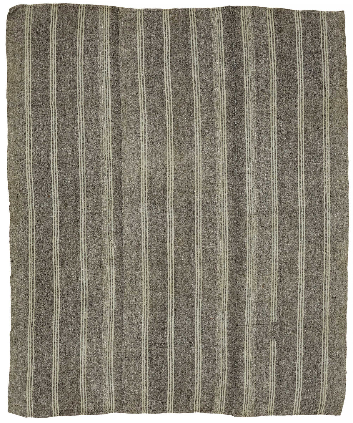 Truvo Gri Bej Çizgili Modern El Dokuma Kilim 280x330 cm